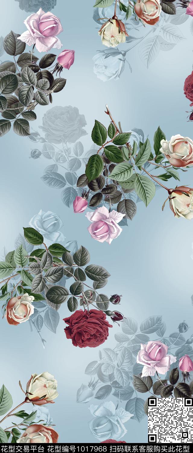 迪拜花卉满版散花欧洲数码印花华亿平台下载（图片编号: 1017968） - 瓦栏（Walan）