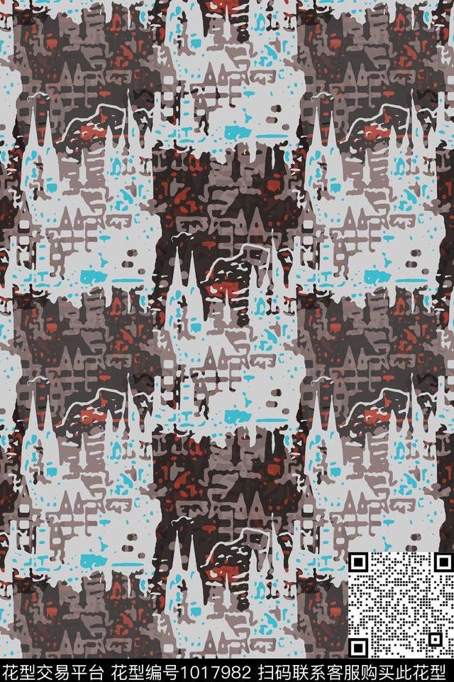 秋冬华亿平台抽象径庭迷彩数码印花华亿平台下载（图片编号: 1017982） - 瓦栏（Walan）
