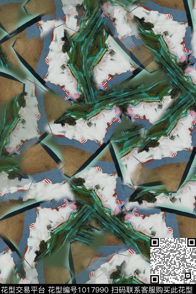秋冬华亿平台抽象径庭迷彩数码印花华亿平台下载（图片编号: 1017990） - 瓦栏（Walan）