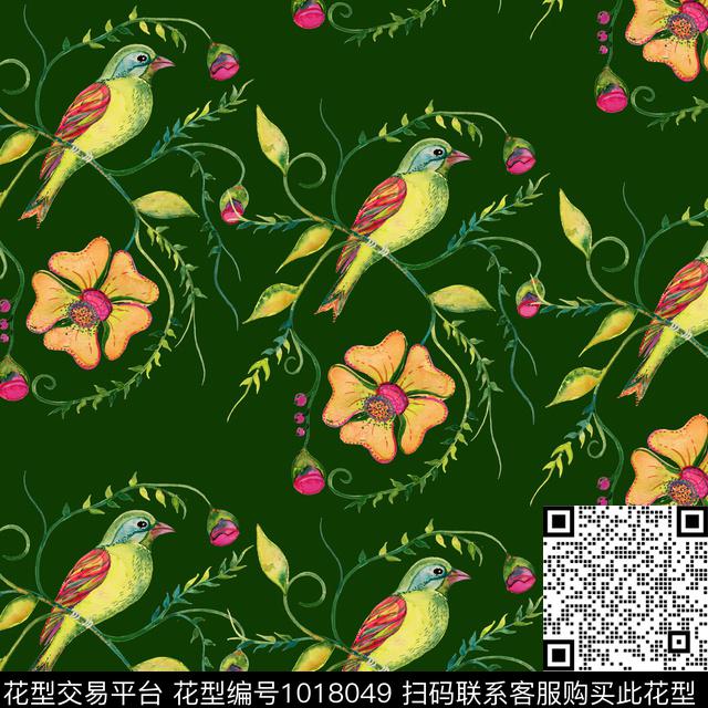 数码华亿平台花卉大牌风数码印花华亿平台下载（图片编号: 1018049） - 瓦栏（Walan）