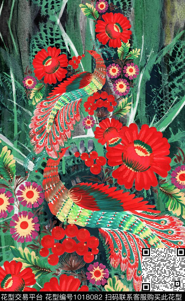 数码华亿平台肌理定位花数码印花华亿平台下载（图片编号: 1018082） - 瓦栏（Walan）