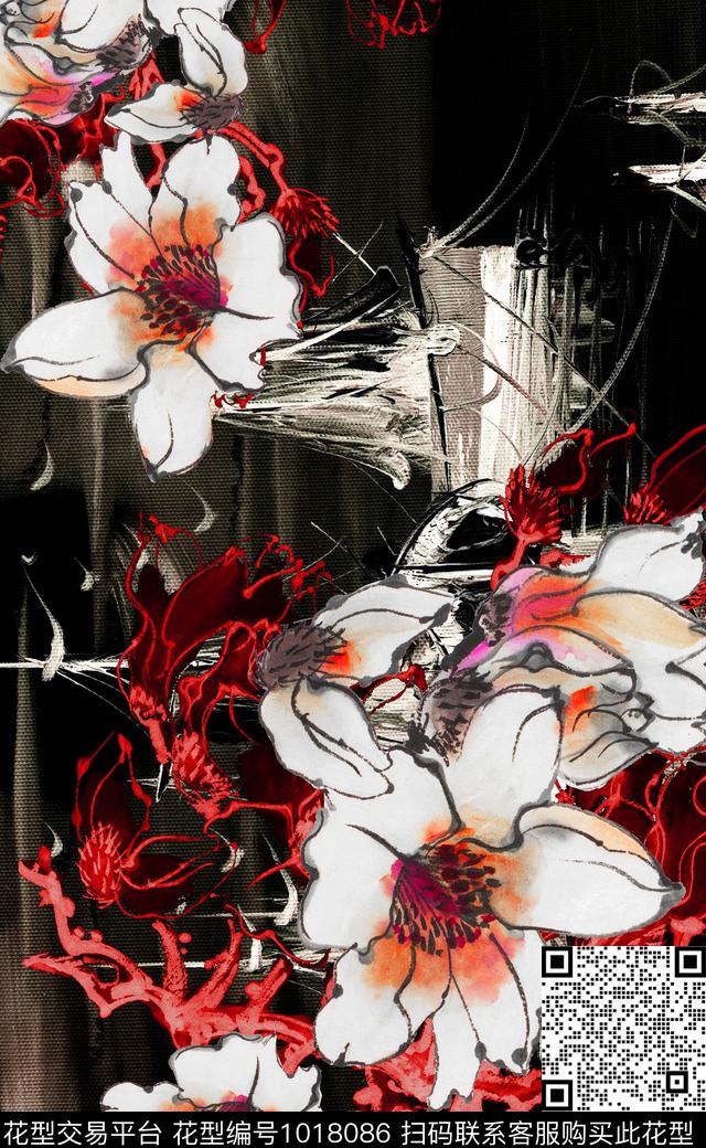 数码华亿平台肌理定位花数码印花华亿平台下载（图片编号: 1018086） - 瓦栏（Walan）