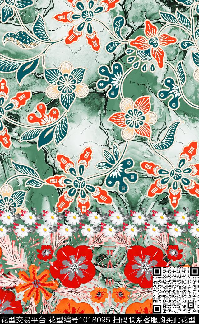 民族风定位花花卉数码印花华亿平台下载（图片编号: 1018095） - 瓦栏（Walan）