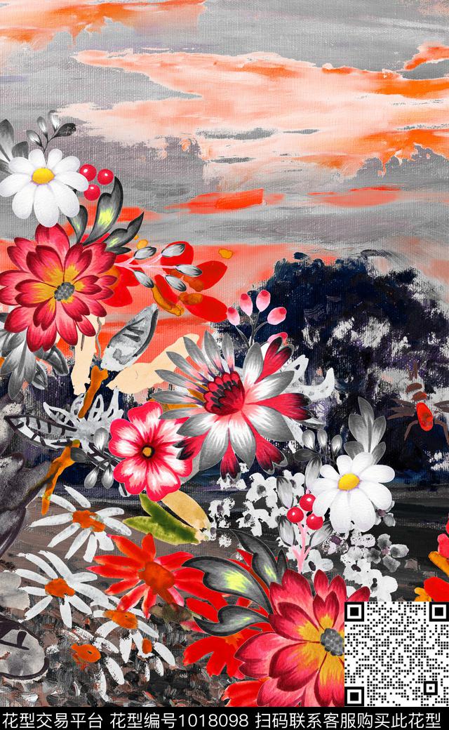 数码华亿平台定位花花卉数码印花华亿平台下载（图片编号: 1018098） - 瓦栏（Walan）