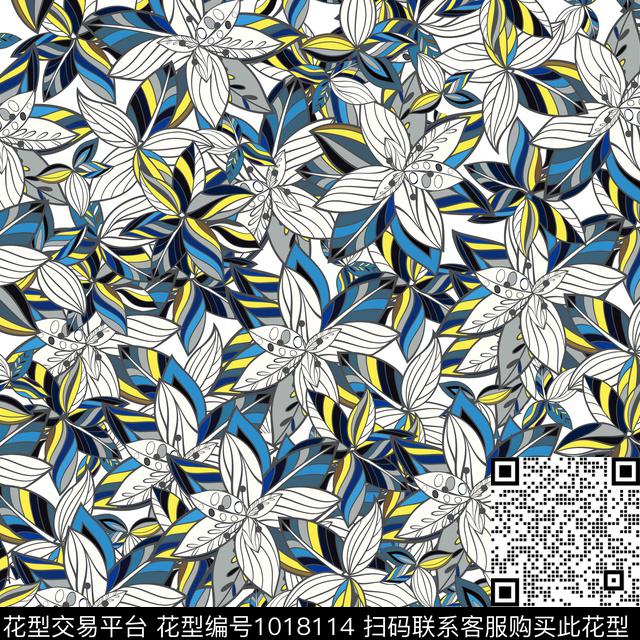 数码华亿平台花卉大牌风数码印花华亿平台下载（图片编号: 1018114） - 瓦栏（Walan）