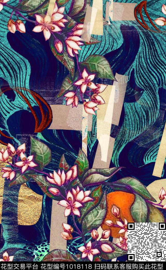 数码华亿平台定位花花卉数码印花华亿平台下载（图片编号: 1018118） - 瓦栏（Walan）