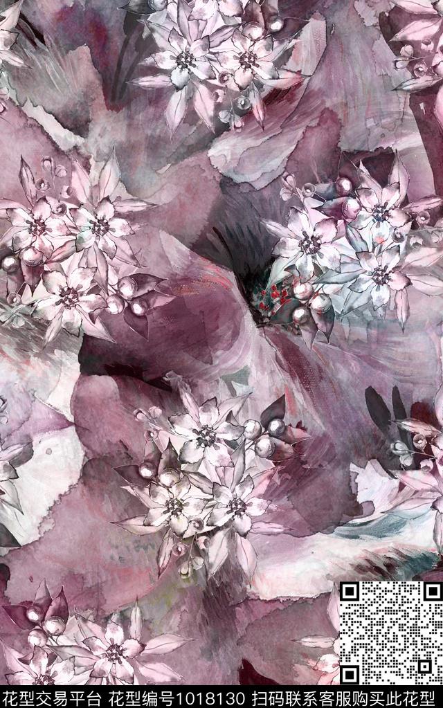 数码华亿平台抽象复古数码印花华亿平台下载（图片编号: 1018130） - 瓦栏（Walan）