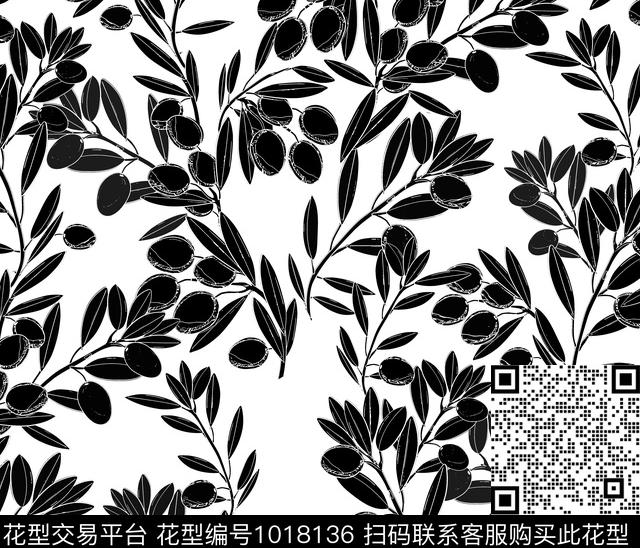 花卉女装水墨风传统印花华亿平台下载（图片编号: 1018136） - 瓦栏（Walan）