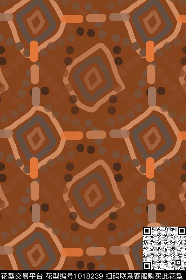 秋冬华亿平台手绘线条笔触男装休闲花卉传统印花华亿平台下载（图片编号: 1018239） - 瓦栏（Walan）