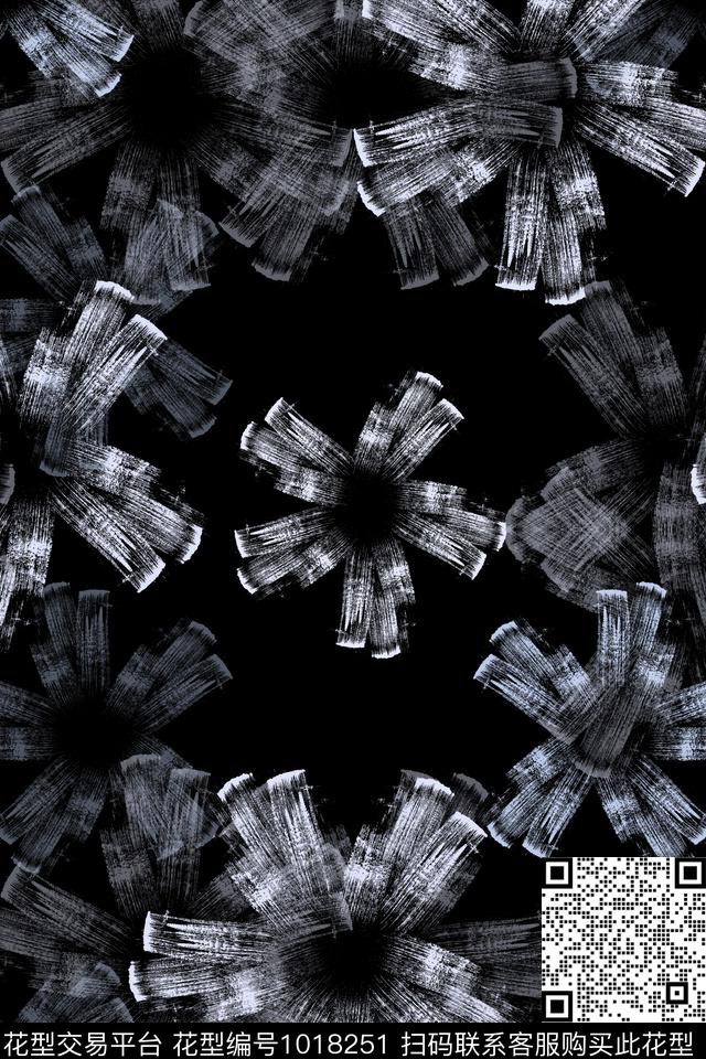 秋冬华亿平台径庭迷彩手绘线条笔触传统印花华亿平台下载（图片编号: 1018251） - 瓦栏（Walan）