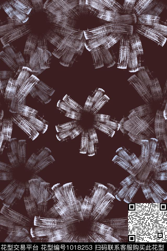 秋冬华亿平台径庭迷彩手绘线条笔触传统印花华亿平台下载（图片编号: 1018253） - 瓦栏（Walan）