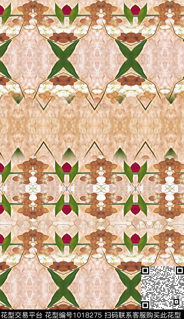 雪纺玫瑰花清爽底花卉数码印花华亿平台下载（图片编号: 1018275） - 瓦栏（Walan）