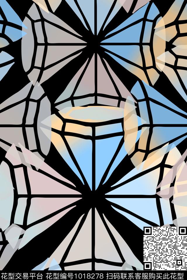 秋冬华亿平台渐变径庭迷彩数码印花华亿平台下载（图片编号: 1018278） - 瓦栏（Walan）