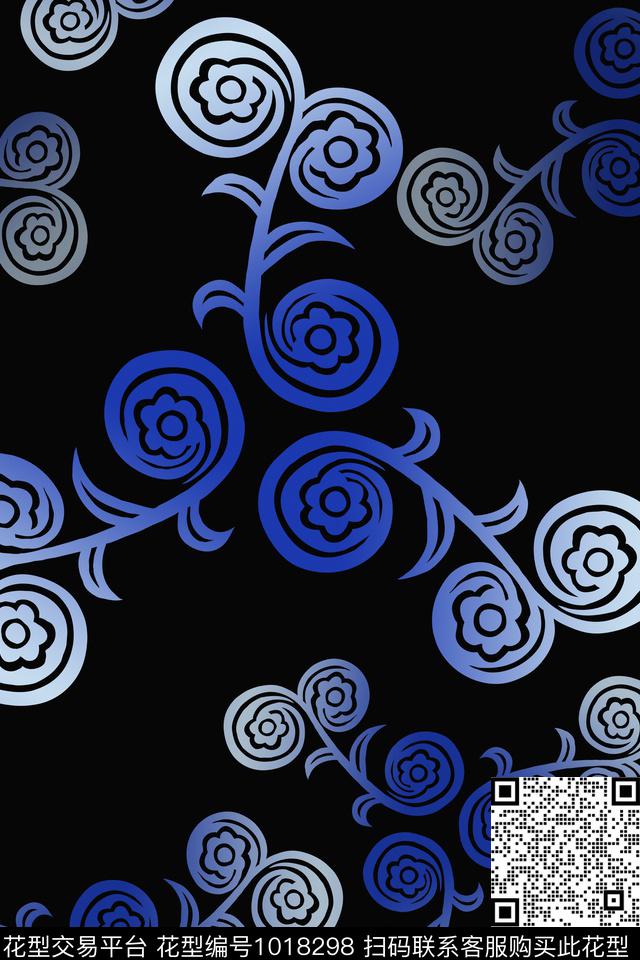 秋冬华亿平台渐变径庭迷彩数码印花华亿平台下载（图片编号: 1018298） - 瓦栏（Walan）