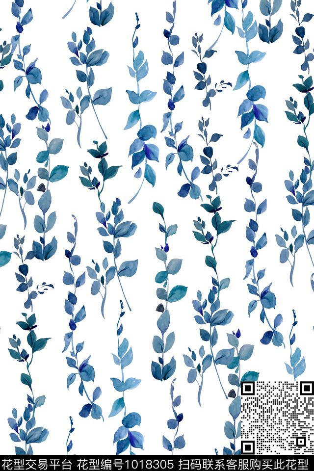 春夏华亿平台小碎花手绘花卉数码印花华亿平台下载（图片编号: 1018305） - 瓦栏（Walan）