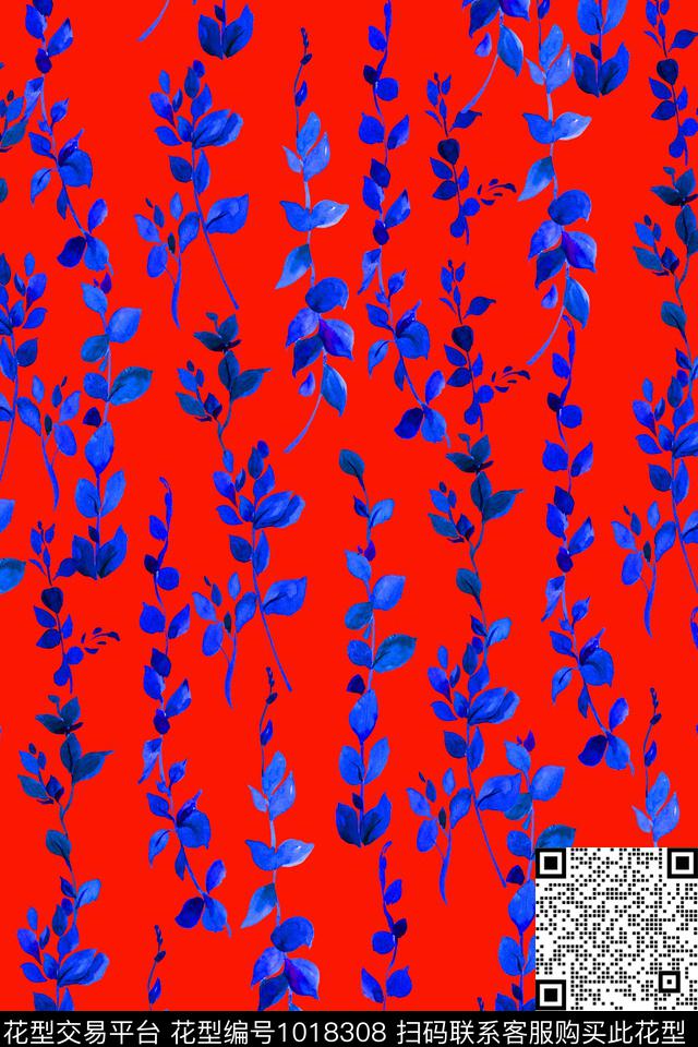 春夏华亿平台小碎花手绘花卉数码印花华亿平台下载（图片编号: 1018308） - 瓦栏（Walan）