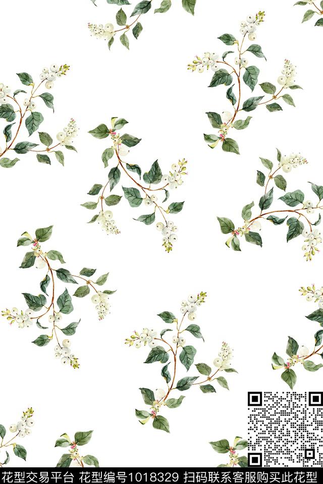 数码华亿平台花卉清爽底花卉数码印花华亿平台下载（图片编号: 1018329） - 瓦栏（Walan）