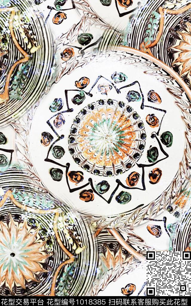 数码华亿平台抽象复古数码印花华亿平台下载（图片编号: 1018385） - 瓦栏（Walan）