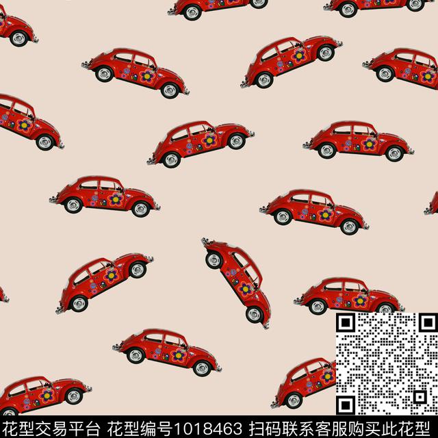 简约小汽车趣味时尚传统印花华亿平台下载（图片编号: 1018463） - 瓦栏（Walan）
