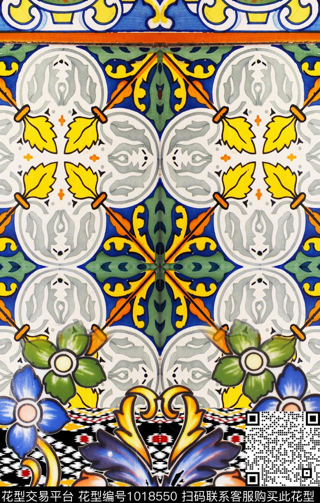 民族风波西米亚定位花数码印花华亿平台下载（图片编号: 1018550） - 瓦栏（Walan）