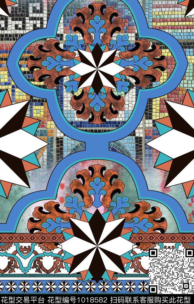 民族风波西米亚定位花数码印花华亿平台下载（图片编号: 1018582） - 瓦栏（Walan）