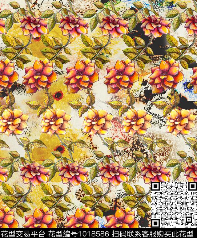 数码华亿平台花卉数码印花华亿平台下载（图片编号: 1018586） - 瓦栏（Walan）