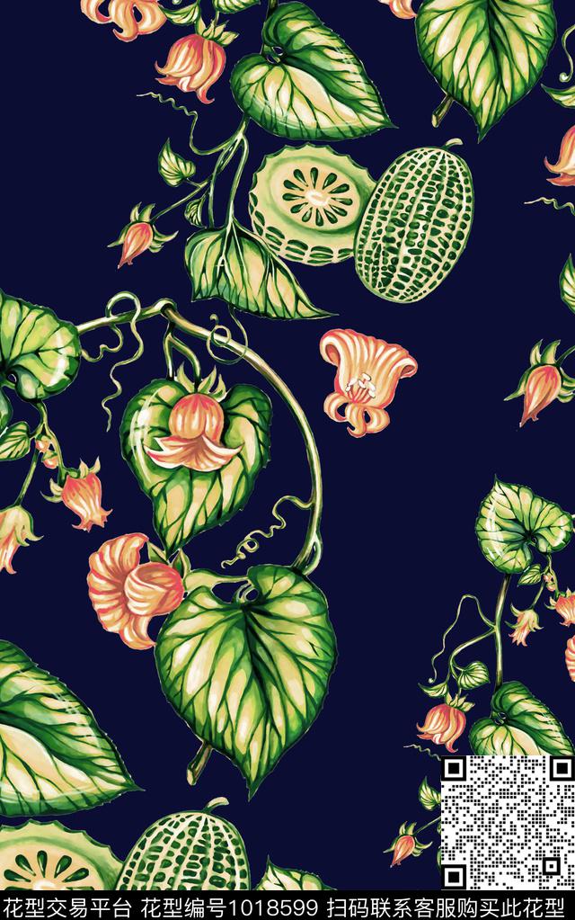 水彩花卉手绘花卉花卉数码印花华亿平台下载（图片编号: 1018599） - 瓦栏（Walan）