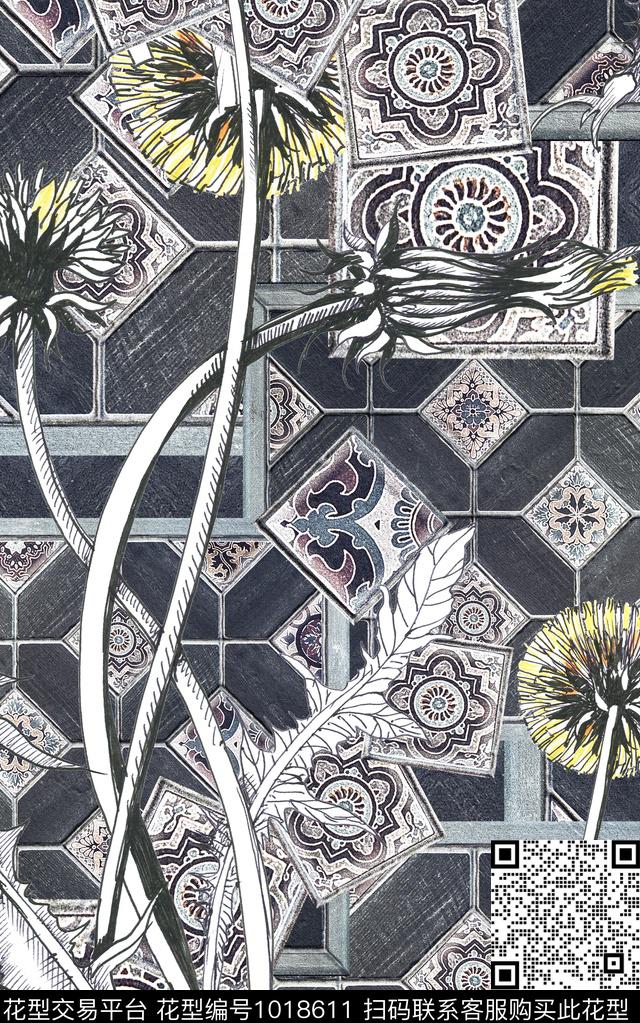 民族风线条笔触数码印花华亿平台下载（图片编号: 1018611） - 瓦栏（Walan）