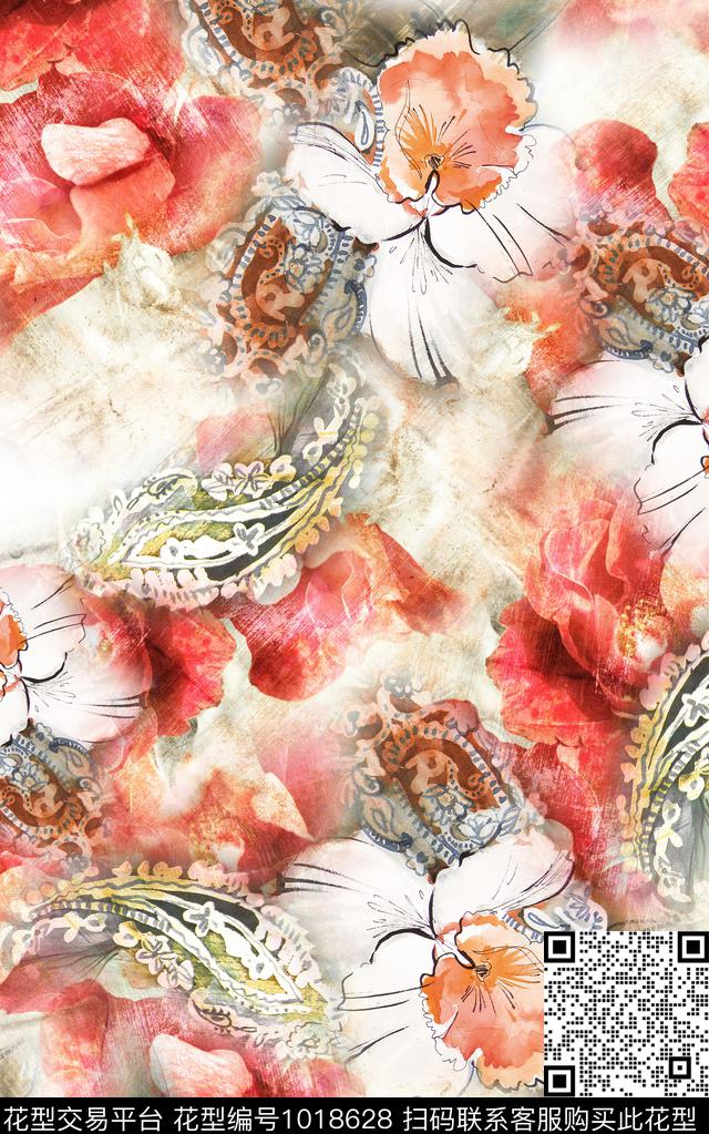 数码华亿平台肌理花卉数码印花华亿平台下载（图片编号: 1018628） - 瓦栏（Walan）