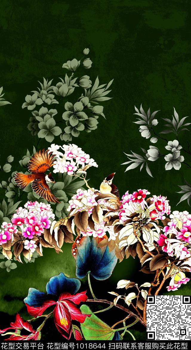 数码华亿平台民族风定位花数码印花华亿平台下载（图片编号: 1018644） - 瓦栏（Walan）