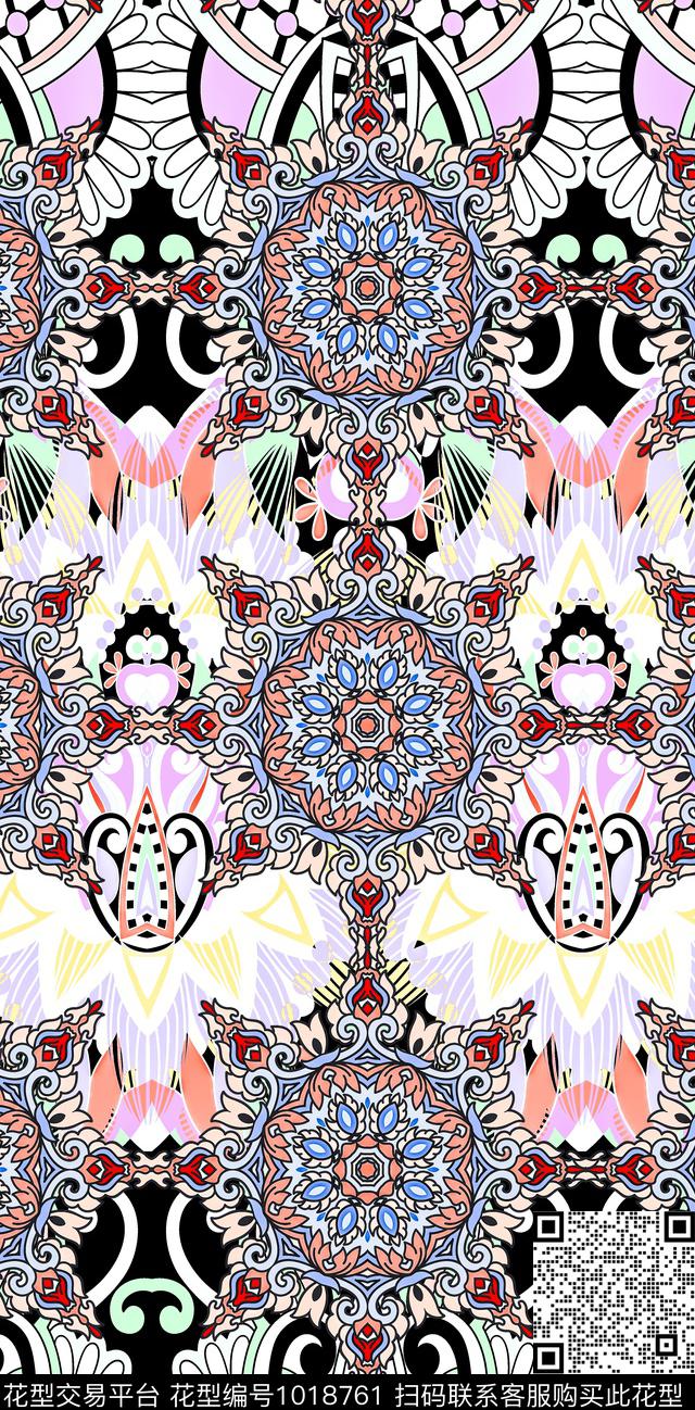 数码华亿平台古典花纹女装数码印花华亿平台下载（图片编号: 1018761） - 瓦栏（Walan）