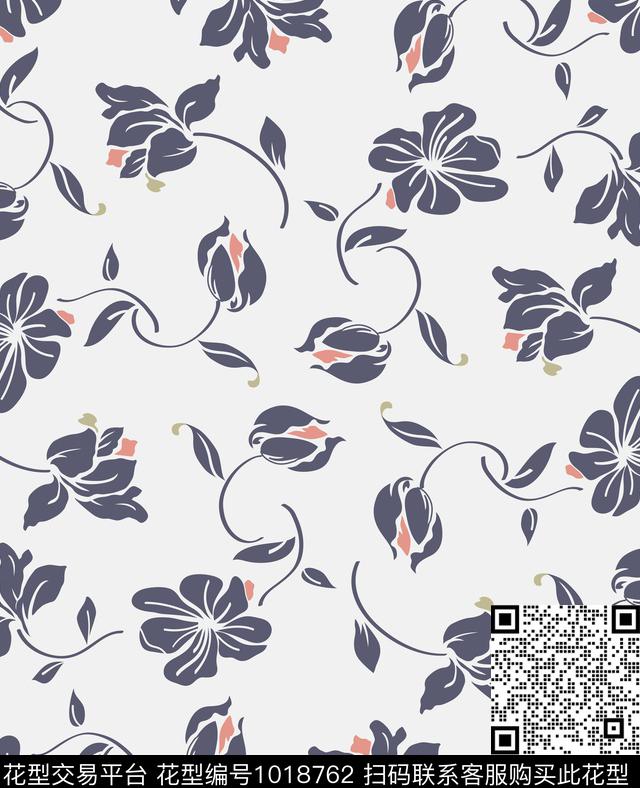 素雅花卉潮牌数码印花华亿平台下载（图片编号: 1018762） - 瓦栏（Walan）