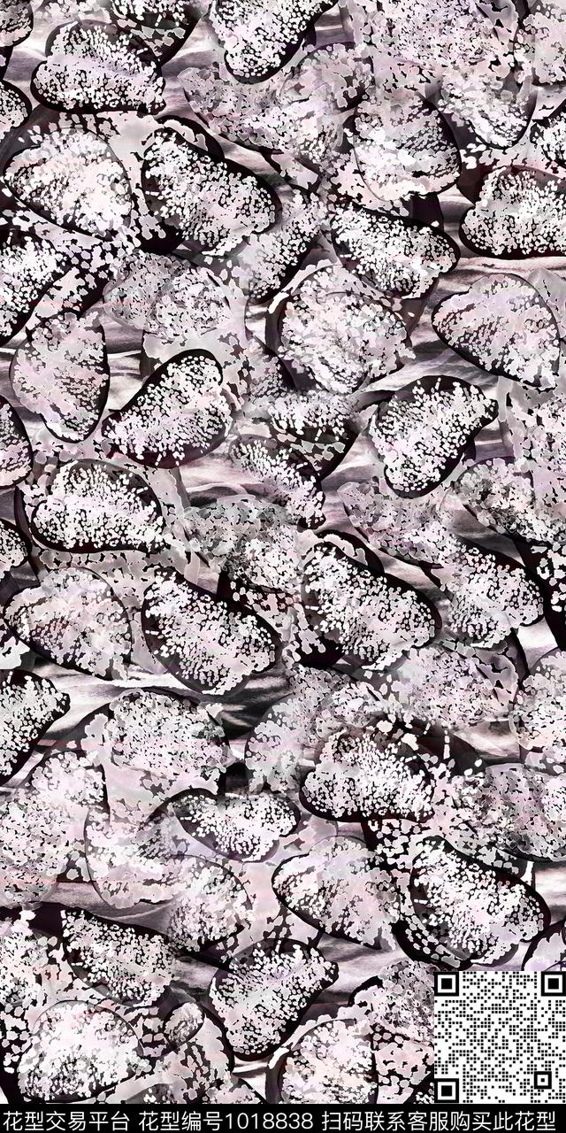 肌理抽象手绘几何数码印花华亿平台下载（图片编号: 1018838） - 瓦栏（Walan）