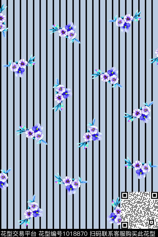 春夏华亿平台休闲小碎花数码印花华亿平台下载（图片编号: 1018870） - 瓦栏（Walan）