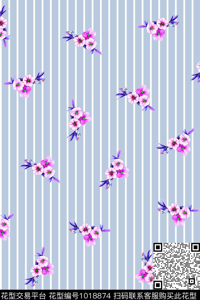 春夏华亿平台休闲小碎花数码印花华亿平台下载（图片编号: 1018874） - 瓦栏（Walan）