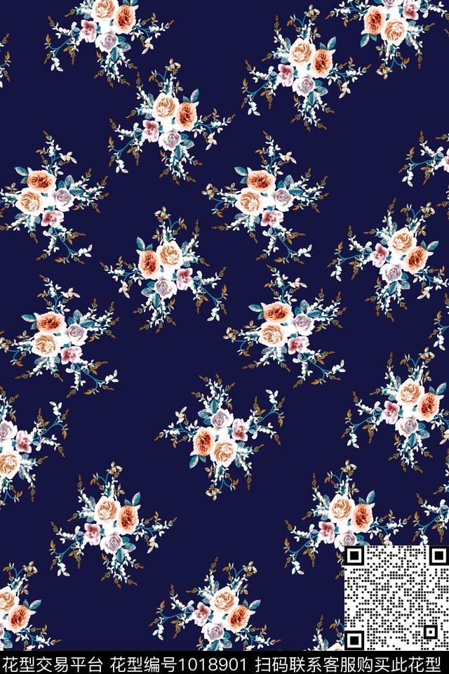 衬衫数码华亿平台抽象花卉数码印花华亿平台下载（图片编号: 1018901） - 瓦栏（Walan）