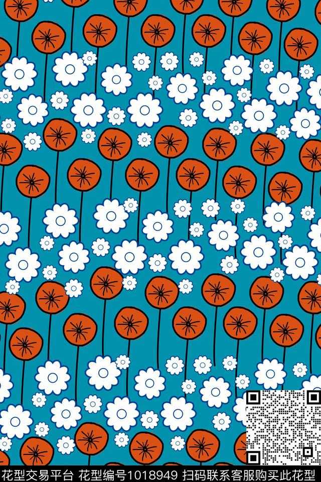 小碎花手绘风格花卉简约时尚传统印花华亿平台下载（图片编号: 1018949） - 瓦栏（Walan）