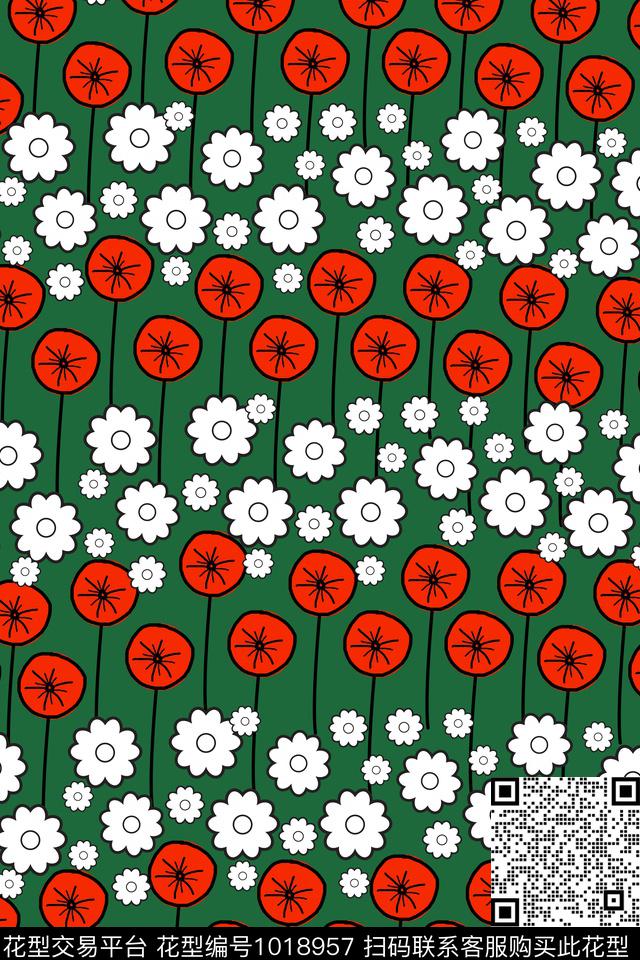 小碎花手绘风格花卉简约时尚传统印花华亿平台下载（图片编号: 1018957） - 瓦栏（Walan）