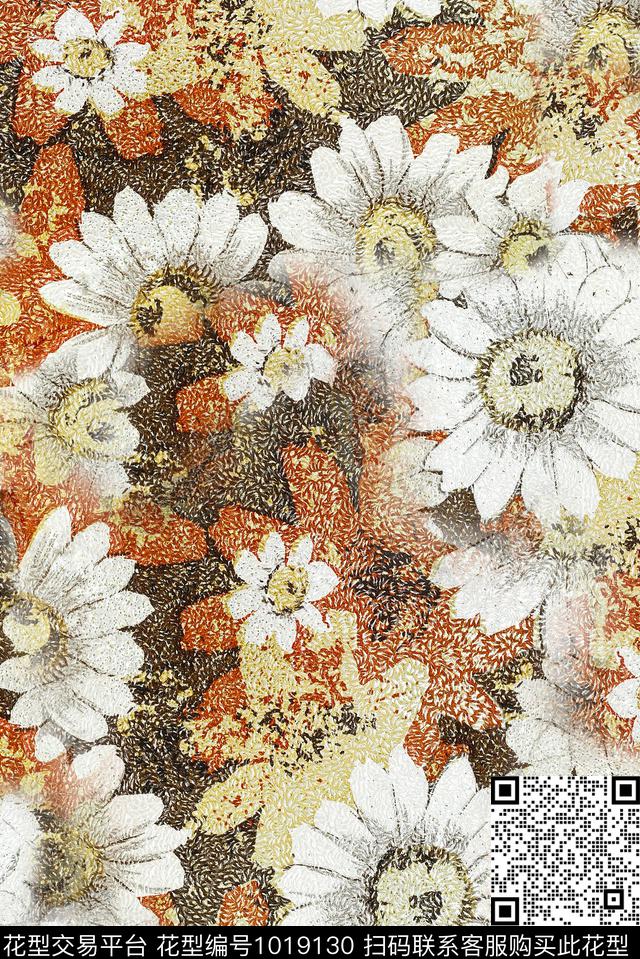 民族风复古油画华亿平台数码印花华亿平台下载（图片编号: 1019130） - 瓦栏（Walan）