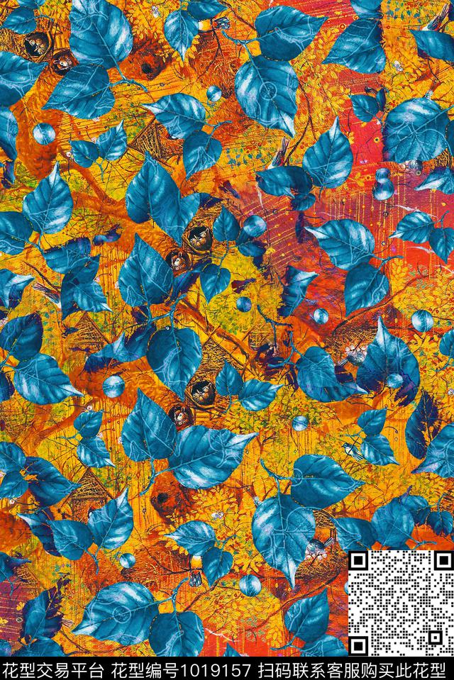 植物花卉复古数码印花华亿平台下载（图片编号: 1019157） - 瓦栏（Walan）