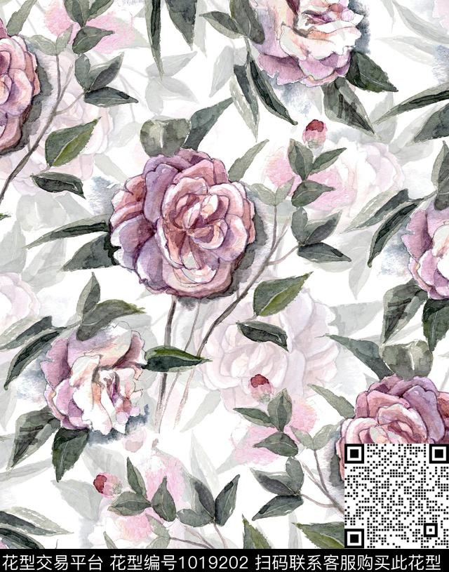 花卉中东清爽底花卉数码印花华亿平台下载（图片编号: 1019202） - 瓦栏（Walan）