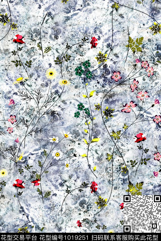 数码华亿平台小碎花棉麻数码印花华亿平台下载（图片编号: 1019251） - 瓦栏（Walan）