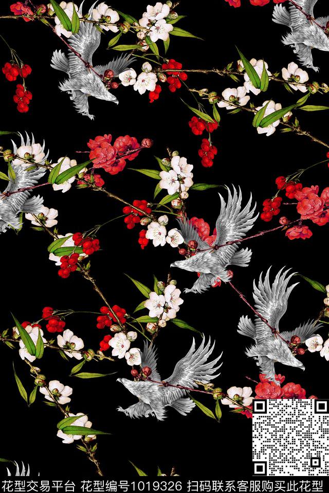 数码华亿平台牡丹花卉数码印花华亿平台下载（图片编号: 1019326） - 瓦栏（Walan）