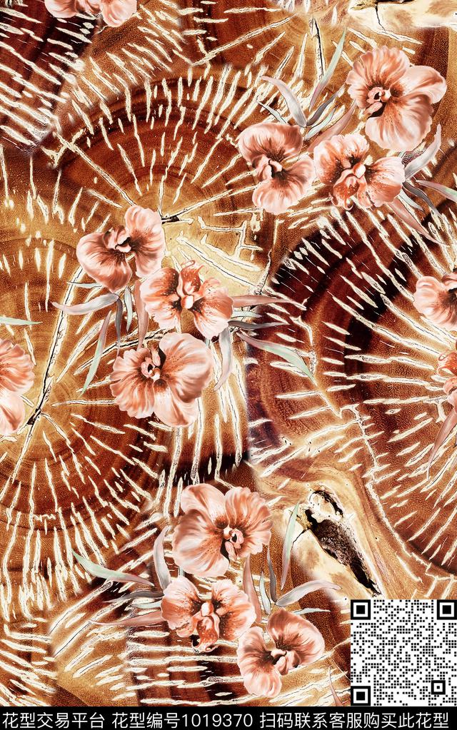 数码华亿平台抽象复古数码印花华亿平台下载（图片编号: 1019370） - 瓦栏（Walan）