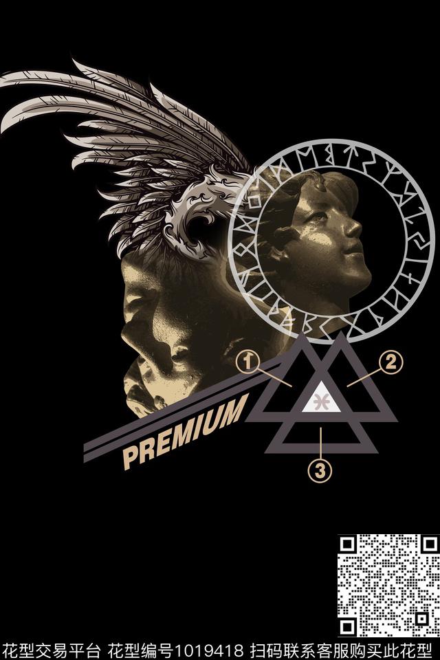 卡通趣味男装数码印花华亿平台下载（图片编号: 1019418） - 瓦栏（Walan）