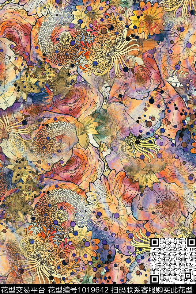 数码华亿平台民族风肌理数码印花华亿平台下载（图片编号: 1019642） - 瓦栏（Walan）