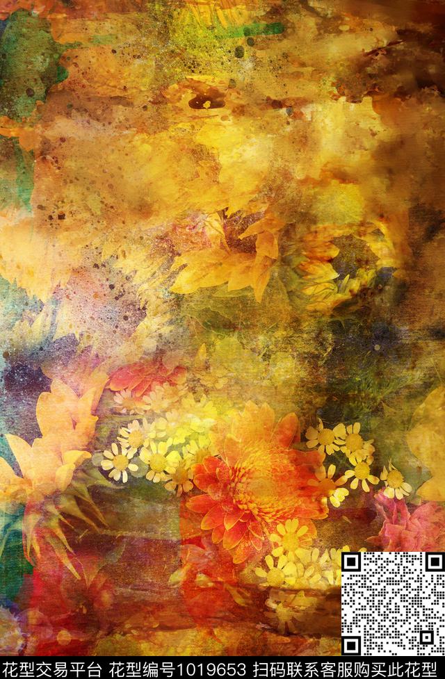 中国风数码华亿平台花卉数码印花华亿平台下载（图片编号: 1019653） - 瓦栏（Walan）