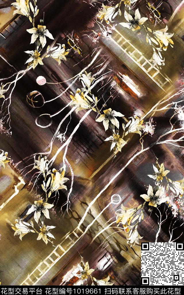 数码华亿平台民族风抽象数码印花华亿平台下载（图片编号: 1019661） - 瓦栏（Walan）