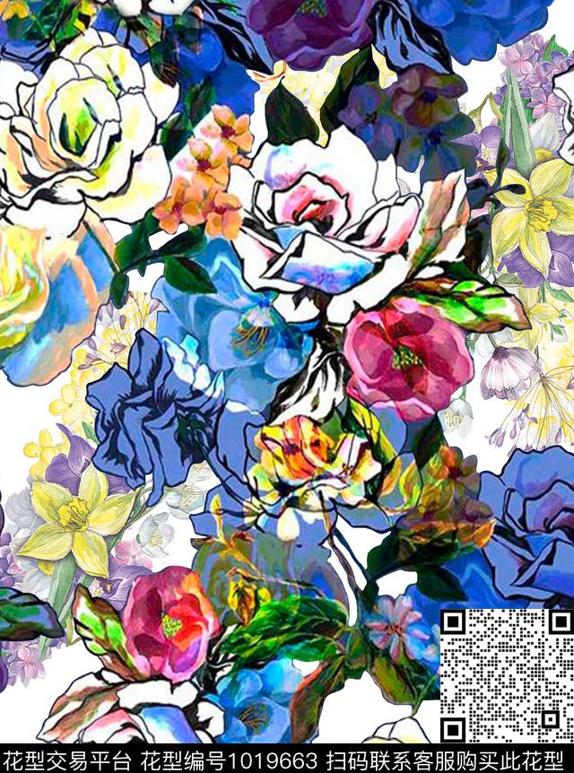 数码华亿平台花卉欧洲数码印花华亿平台下载（图片编号: 1019663） - 瓦栏（Walan）