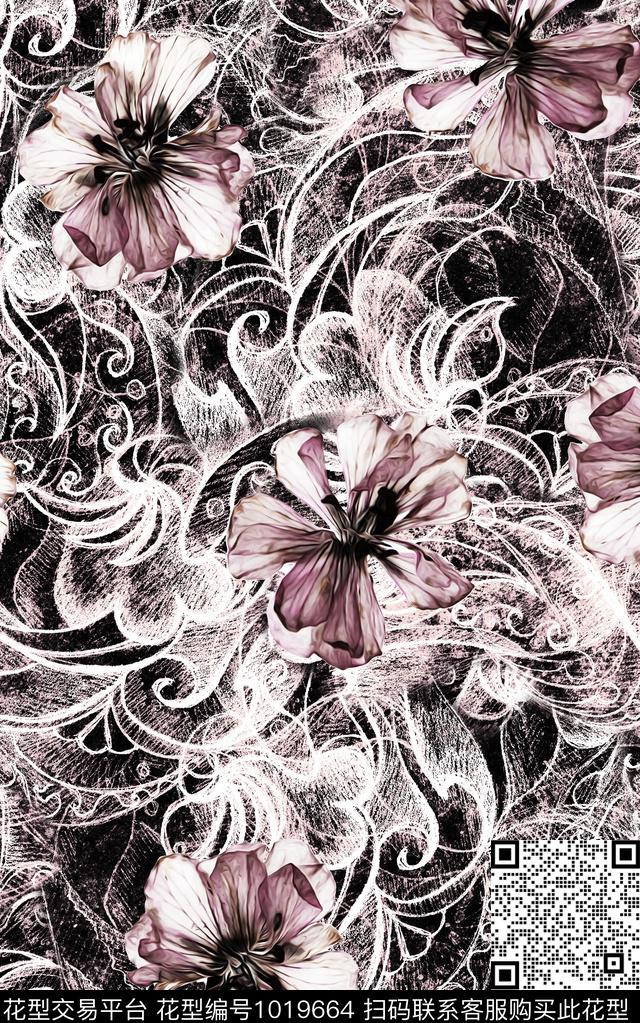 数码华亿平台民族风抽象数码印花华亿平台下载（图片编号: 1019664） - 瓦栏（Walan）